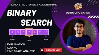 Learn Binary Search Using UNO Cards Java Animated Explanation DSA Time - Space Complexity