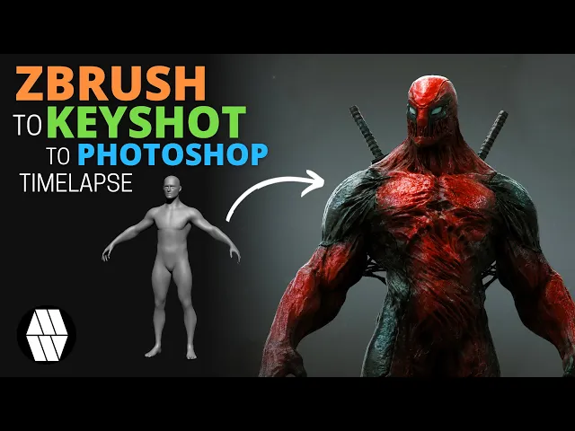 ZBrush to Keyshot to Photoshop Timelapse - 'DeadPool X Venom'