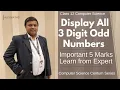 Display All 3 Digit Odd Numbers Lesson 6 Control Structures 5 Marks Class 12 Computer Science