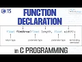 Declaration of Function in C Programming with Examples C Programming Rules Tutorial