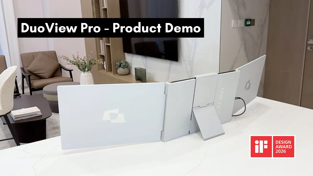 DuoView Pro | Premium Dual-Screen Laptop Workstation Demo - YouTube thumbnail