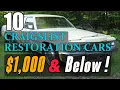 TOP 10 Craigslist Restoration Cars - 1000 and UNDER Vintage American CARS