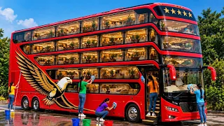 28-year Poor Sisters Found a Giant Bubble Bus Under Ice…Then Turned It Into a Restaurant! 😱🚌❄️#bus