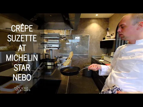 Amazing live preparation of a CRÊPE SUZETTE at Michelin star NEBO in Antwerp, Belgium
