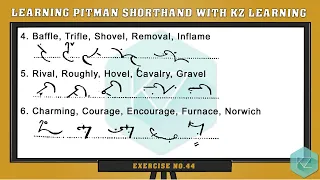 Exercise No 44 Strokes FR VR FL VL - Pitman Shorthand Dictation