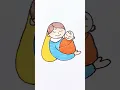 Mom and Son Easy Drawing step by step