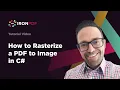 How to Rasterize a PDF to Image in C IronPDF