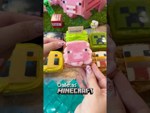 Galletas Minecraft 💚💎⛏️ #receta #recetaspostres