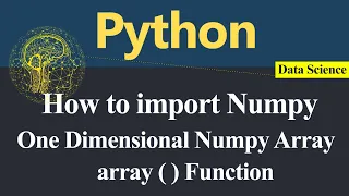 One Dimensional Numpy Array using array Function Hindi