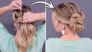😍 Эта прическа подойдет для любого случая! || EASY WEDDING UPDO medium long hair step by step