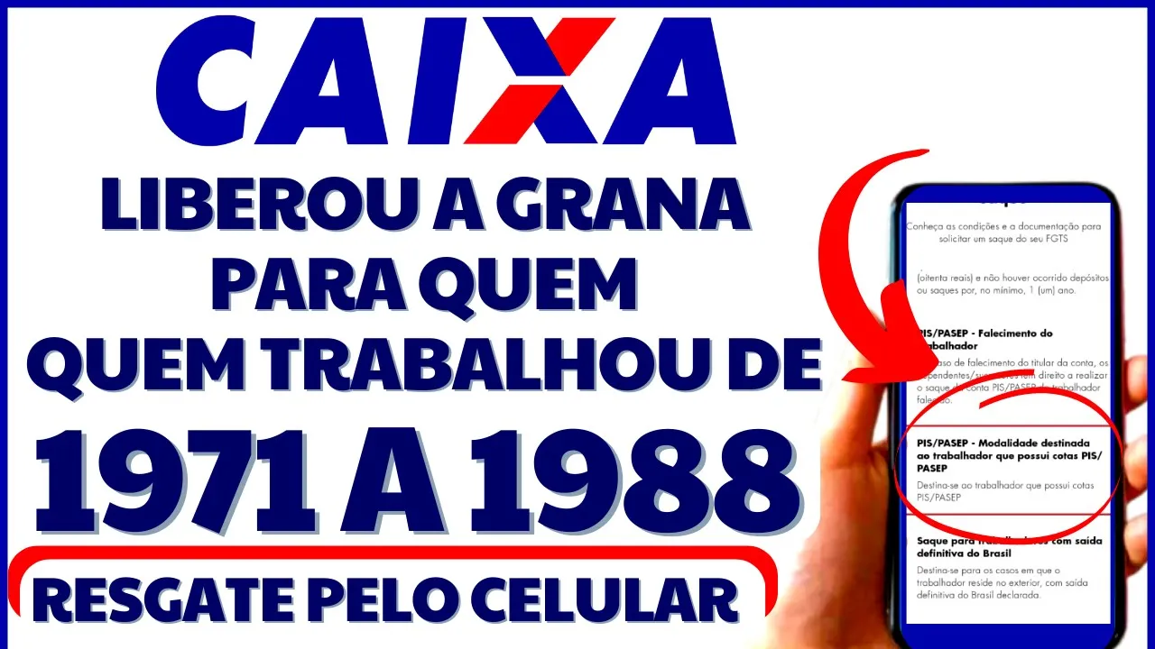 CAIXA ECONÔMICA ACABA DE LIBERAR NOVA GRANA PRA QUEM TRABALHOU DE 1971 A 1988 REGISTRADO