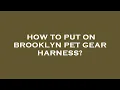 How to put on brooklyn pet gear harness
