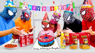 PRO 5 SPIDER-MAN Team Help Everyone On Kid Spider Birt ay Funny Live Action by Bunny Life
