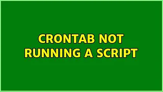 Crontab not running a script