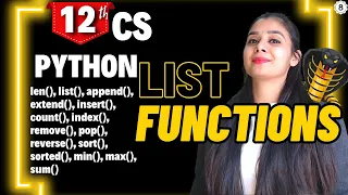 Python Lists All the Functions Class 12 Computer Science Boards 2026