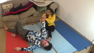 FEMALE JUDO ARMBAR SESSION FOOT ON FACE HOLD AND ARMBAR HOLD