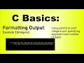 C Basics for Beginners Printing Integers Specifying number of digits zero filling and aligning