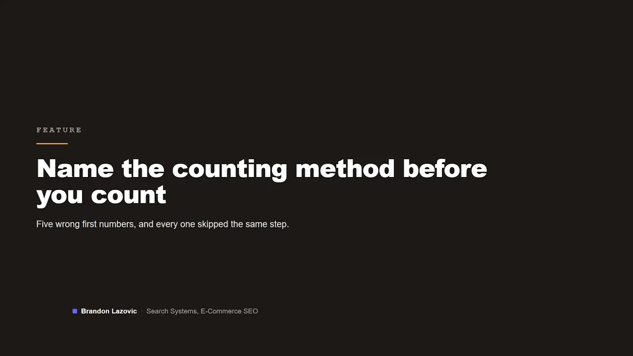 Video thumbnail: Data analysis double counting: name the method first