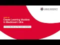 Blackboard Creating Learning Modules