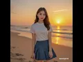 Lagu Beautiful AI girl #aiart #beach #cute #beauty #angel #model #love