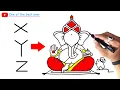 X Y Z One of the best Lord Ganesha drawing on Youtube