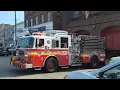FDNY Engine 268 Ladder 137 responding to an unknown call on B 116th St Rockaway Pk in Queens NYC