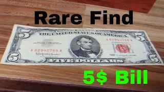 5 red seal 5 dollar bill