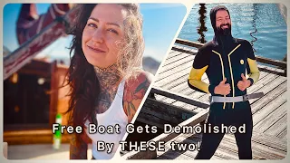 Free Boat Gets Demolished By THESE two!! 63 Feet Long! Sailor Barry & Hailly & Simon Ep 18