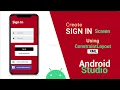 Sign in Screen UI Design Android Studio XML Beautiful Login Page