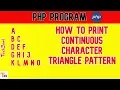 PHP Character Triangle Pattern PHP Program