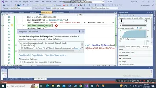 VB NET HOW TO FIX ERROR cmd ExecuteNonQuery IN SQL DATABASE
