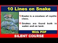 10 Lines on Snake 10 Lines Paragraph on Snake Few Lines About Snake In English
