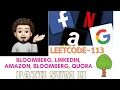 Path Sum II Bloomberg LinkedIn Amazon Bloomberg Quora Leetcode 113
