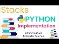 Stacks Python Implementation Computer Science Class XII CBSE Tamil