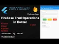 Crud In Flutter Complete Flutter Firebase Cloud Firestore Database CRUD Flutter Firebase CRUD