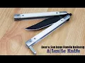 BEAR AND SON WHITE SMOOTH BONE HANDLE BALISONG BUTTTERFLY KNIFE WSB17
