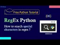 Regex in Python - 06 Search Escape Sequences Characters Python Tutorial for Beginners in Hindi