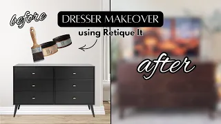 WAYFAIR DRESSER MAKEOVER Painting my dresser to look like WOOD using Retique It