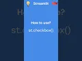 How to use streamlit checkbox