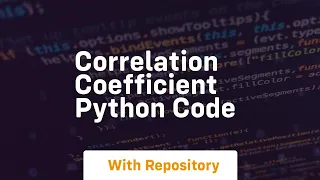 correlation coefficient python code