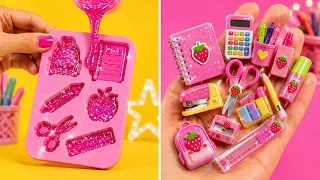 TINY SCHOOL OBJECTS! ✏️✨ Cute Mini Art DIY Ideas By 123 GO!