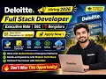 Deloitte Full Stack Developer Hiring 2026 Freshers 0 2 Years Executive DEC Role Bengaluru