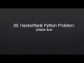 30 HackerRank Python Problem Athlete Sort