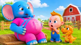 What's Inside Mom's Belly!? | Pregnant Elephant Mom Care Song |Super Sumo Nursery Rhymes & Kids Song