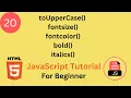 Learn JavaScript String Formatting Methods fontsize fontcolor bold and toUpperCase