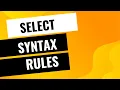 SQL SELECT statement syntax rules Oracle SQL fundamentals