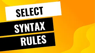 SQL SELECT statement syntax rules Oracle SQL fundamentals
