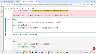 Python lecture 19 Try and except Numpy