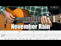 Download Lagu November Rain - Guns N' Roses - Fingerstyle Guitar Tutorial + TAB \u0026 Lyrics