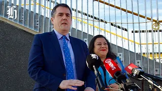 Chris Bishop fronts media as Luxon leadership speculation swirls